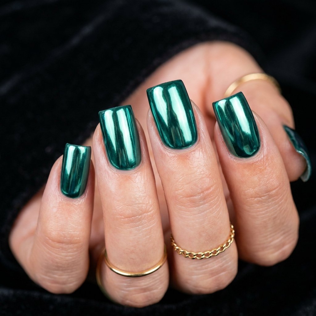 Nails Square Chrome and Metallic Ideas