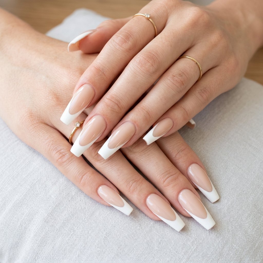 Coffin nails french tip Ideas