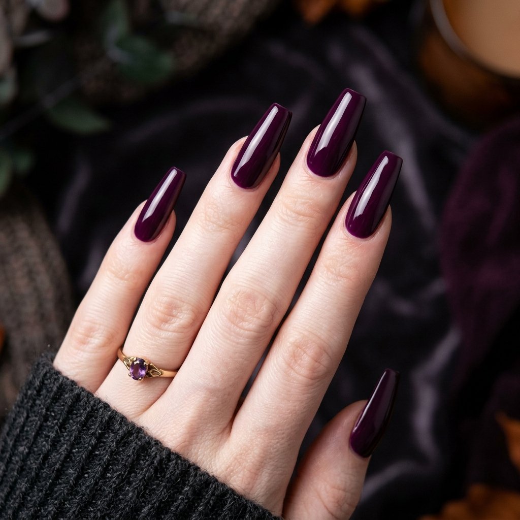 Cute Fall Nail Plum Ideas