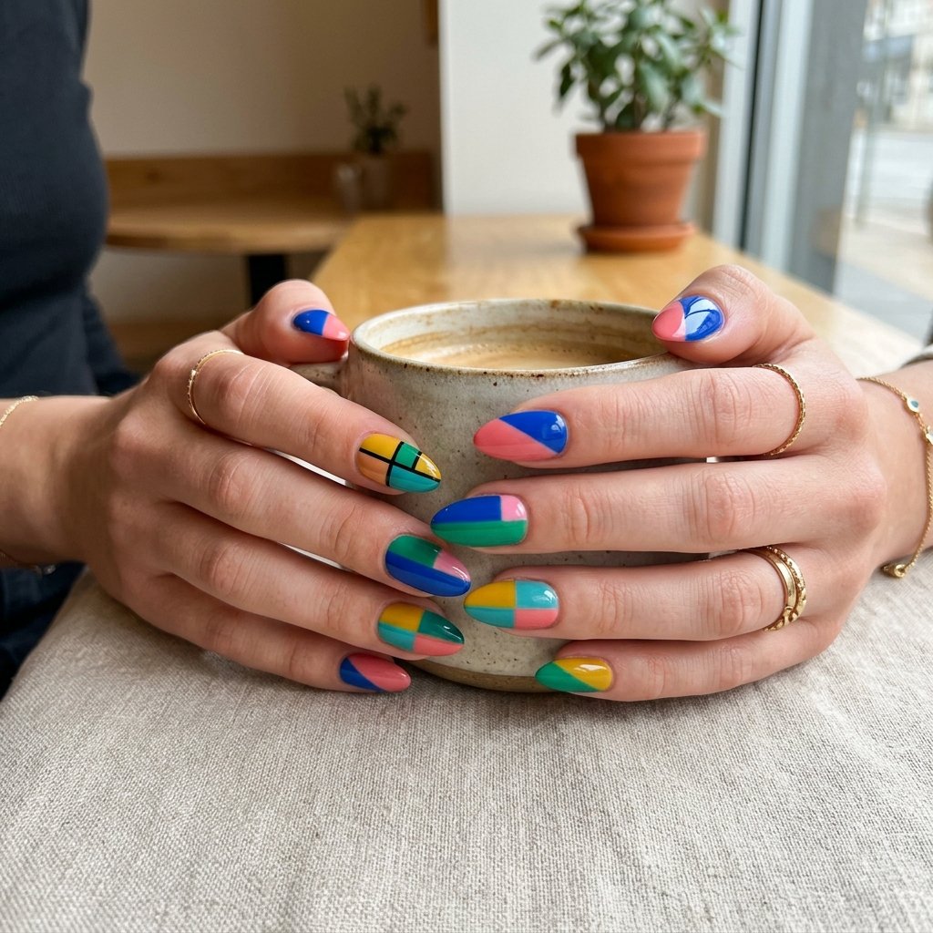 Color Block Nail Colors Idea