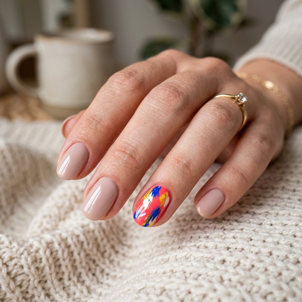 Color Pop Single Nail Idea