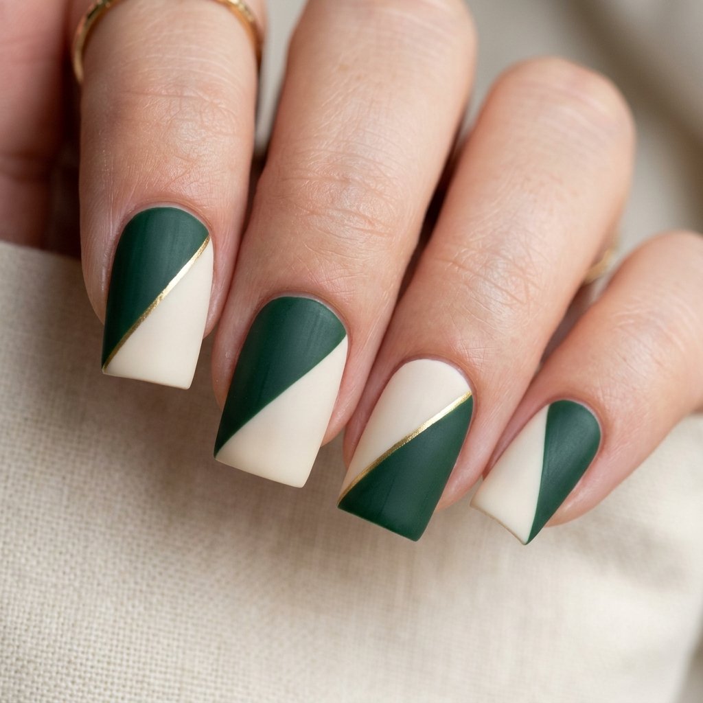 Nails Square Color Block Ideas