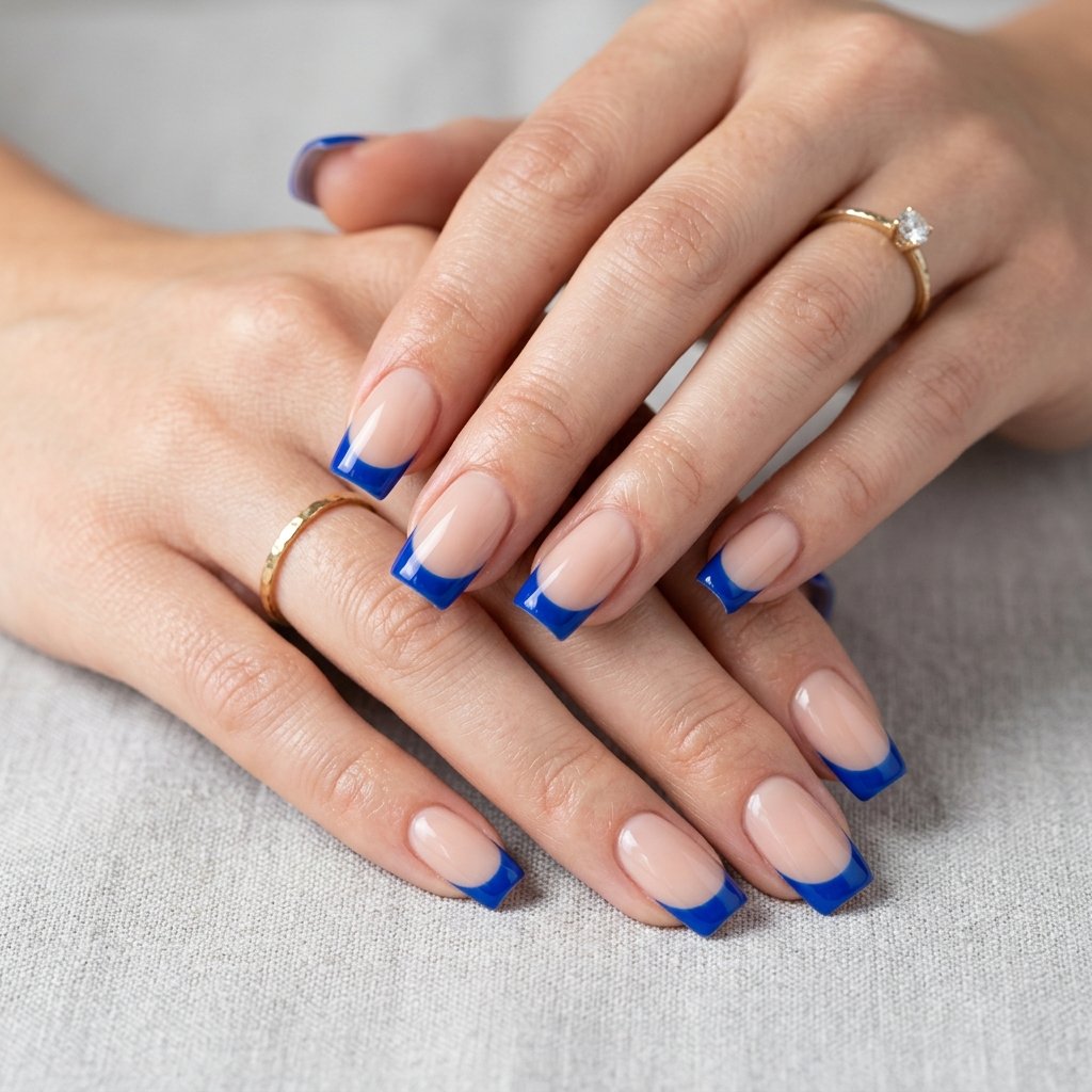 Colored nails french tip Ideas