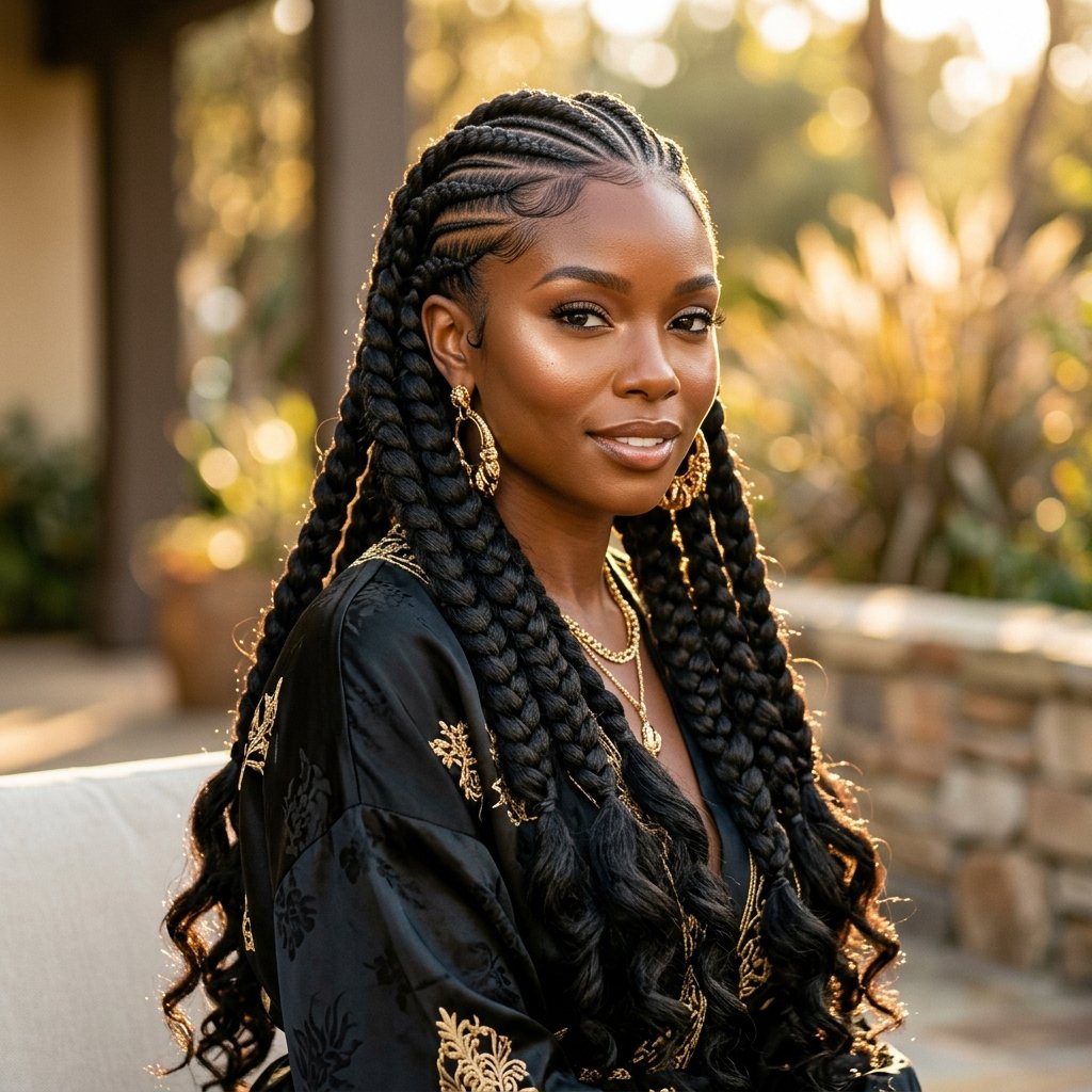 All Back Cornrows Hairstyles Ideas 30 Stunning Looks That Will Absolutely Transform Your Style 14 All Back Cornrows with Goddess Braids Hairstyles Ideas