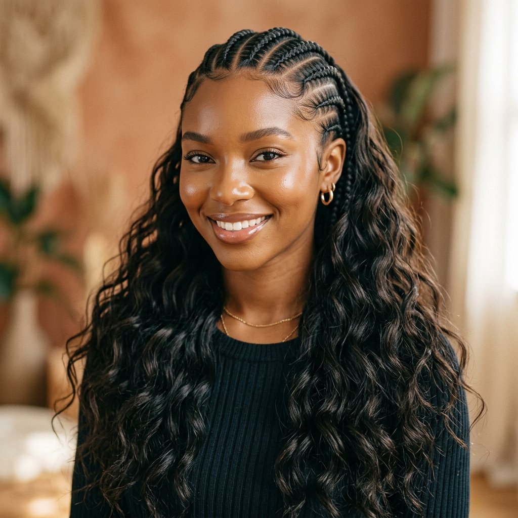 All Back Cornrows Hairstyles Ideas 30 Stunning Looks That Will Absolutely Transform Your Style 27 All Back Cornrows with Wavy Extensions Hairstyles Ideas