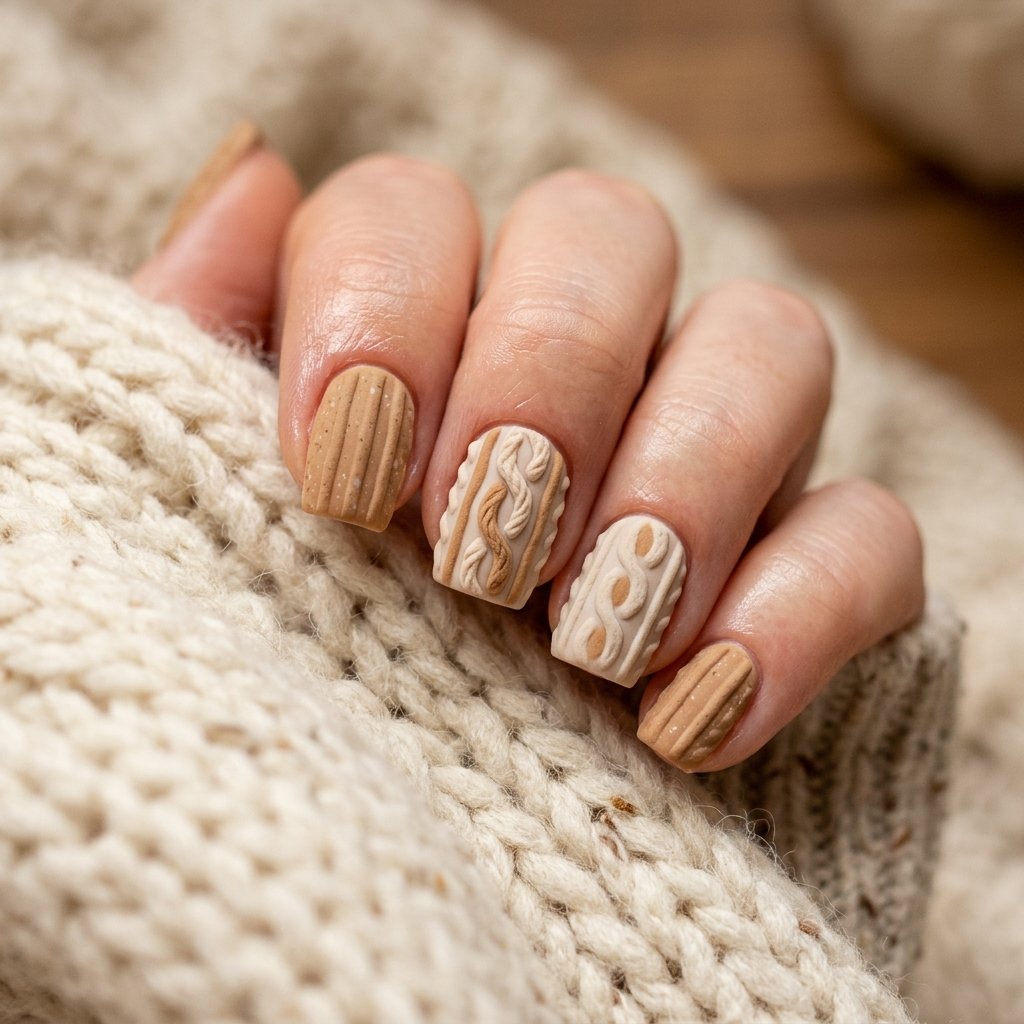 Cozy Sweater Fall Nail Designs Ideas