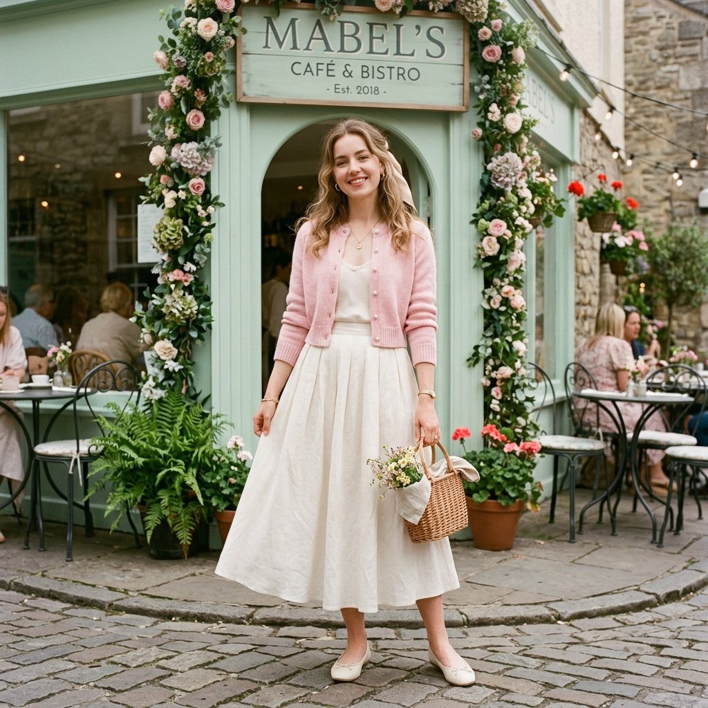 Cropped Cardigan and High Waist Skirt Brunch Outfits Ideas