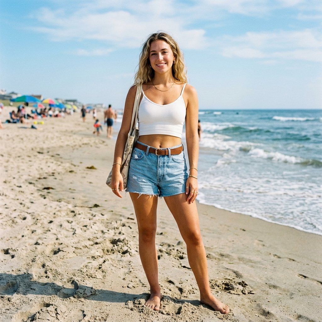 Cropped Tank Beach Vacation Outfits