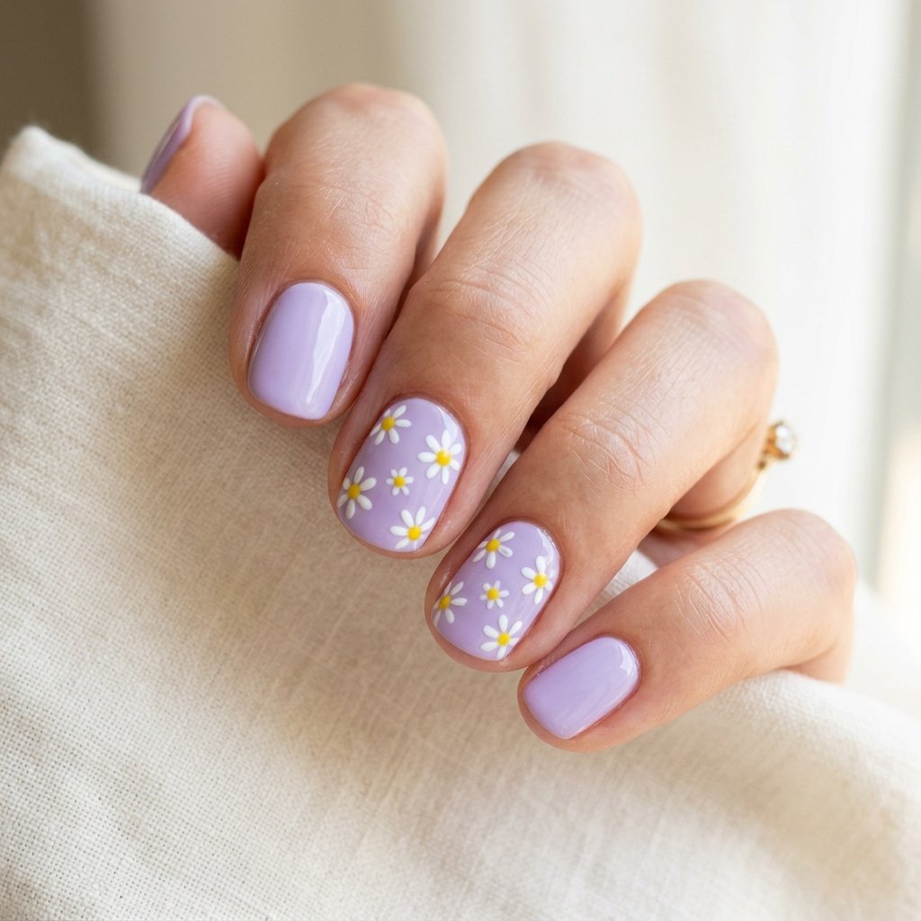 Daisy Nails Simple Ideas
