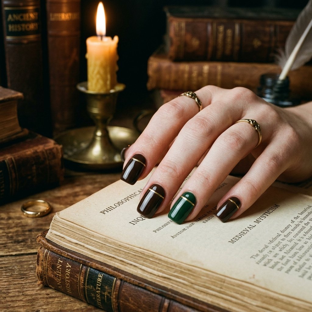 Dark Academia september nails ideas 2026