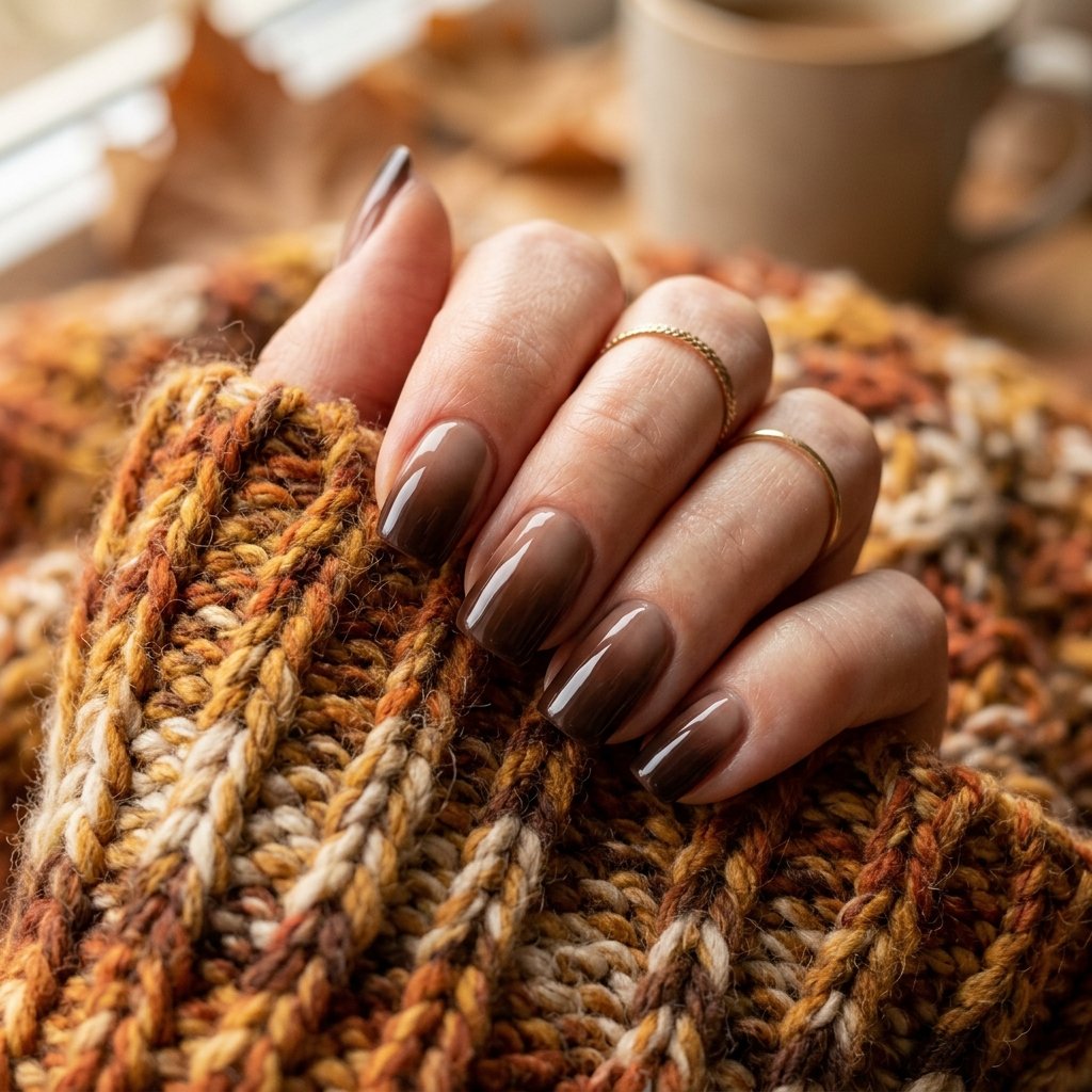 Dark Chocolate Ombre Nail Ideas