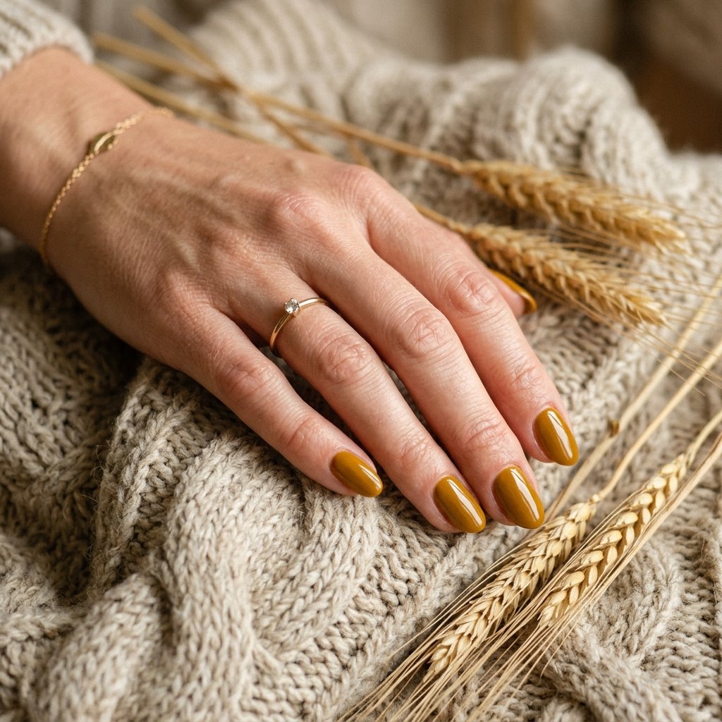 Deep Mustard Fall Nail Designs Autumn Classy