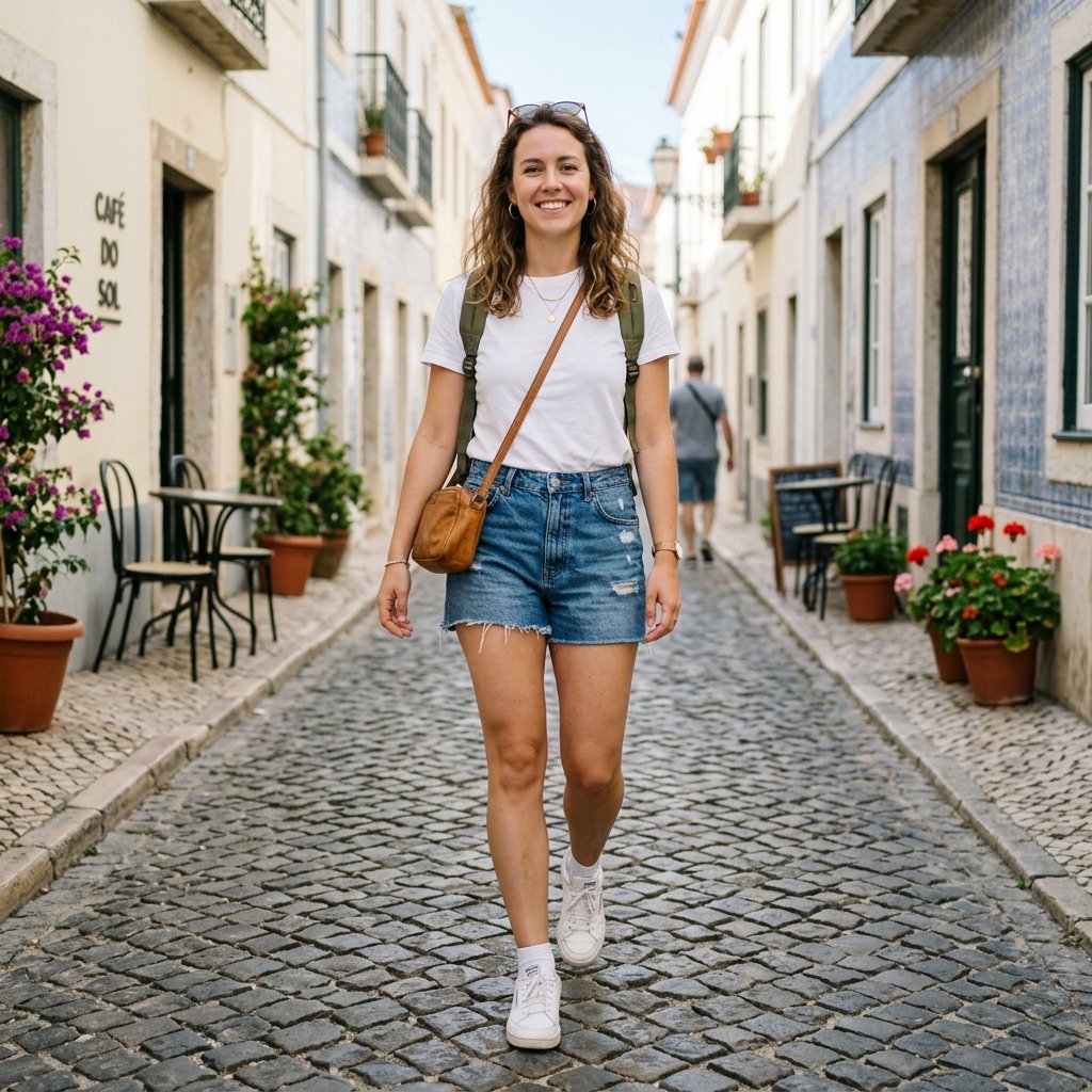 Denim Shorts Travel Outfit Ideas