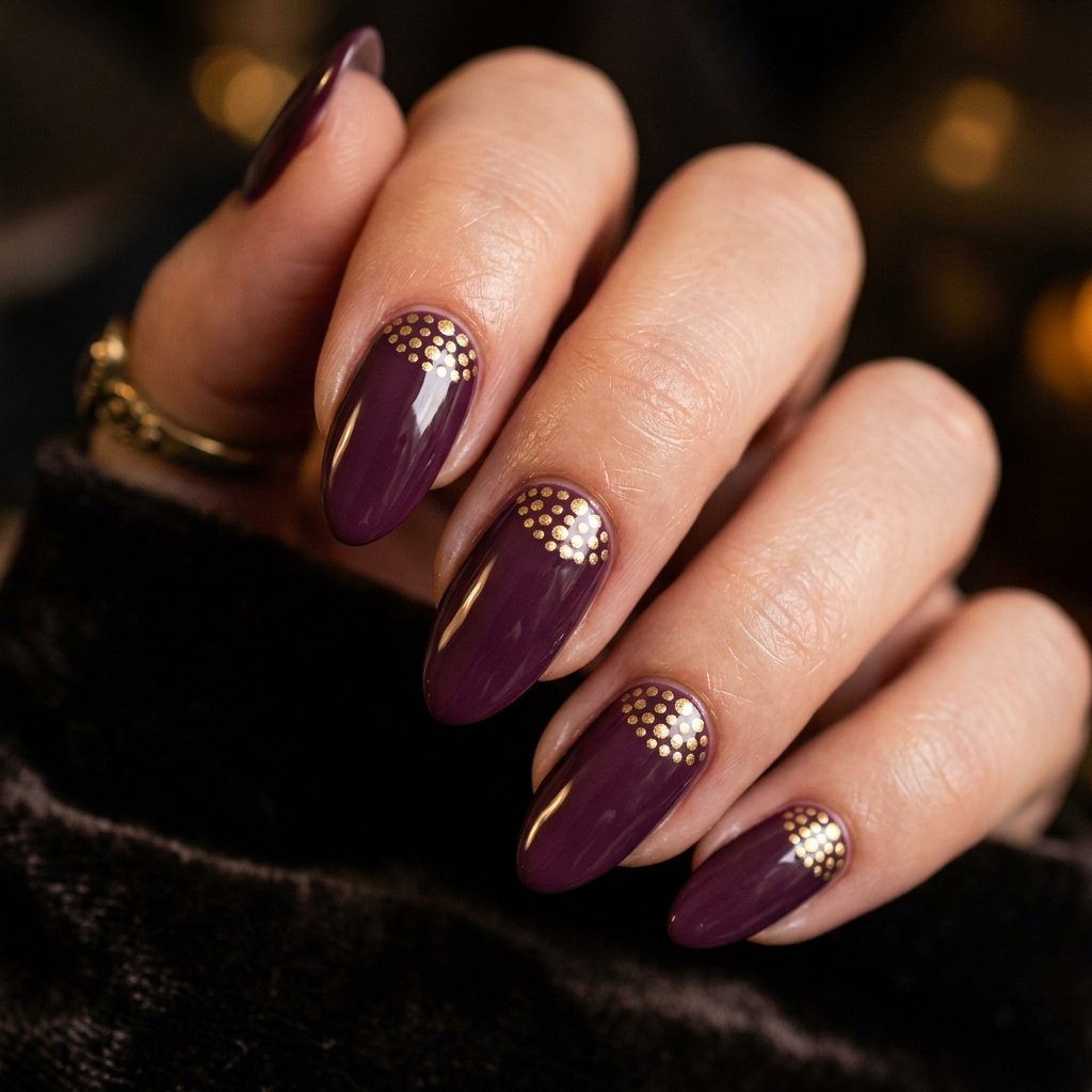 30 Nails Polka Dots Ideas: Creative Designs to Inspire Your Next Manicure 29 Dotticure Half Moon Nail Design