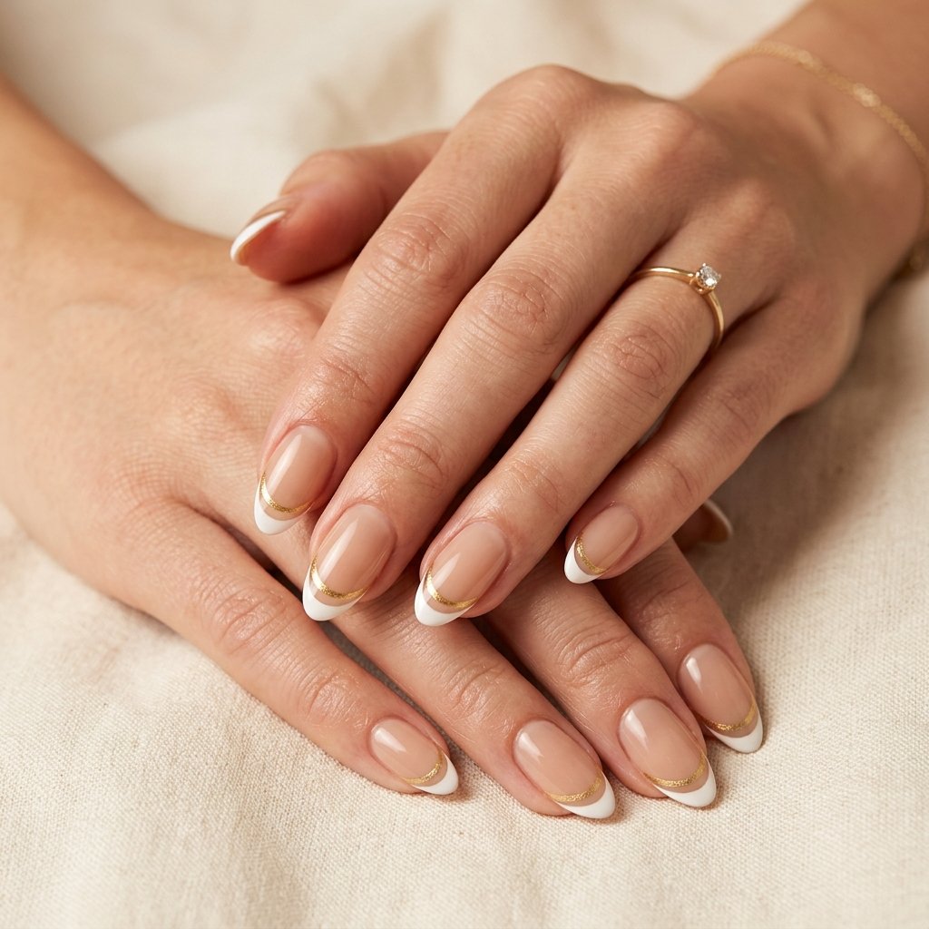 Double nails french tip Ideas