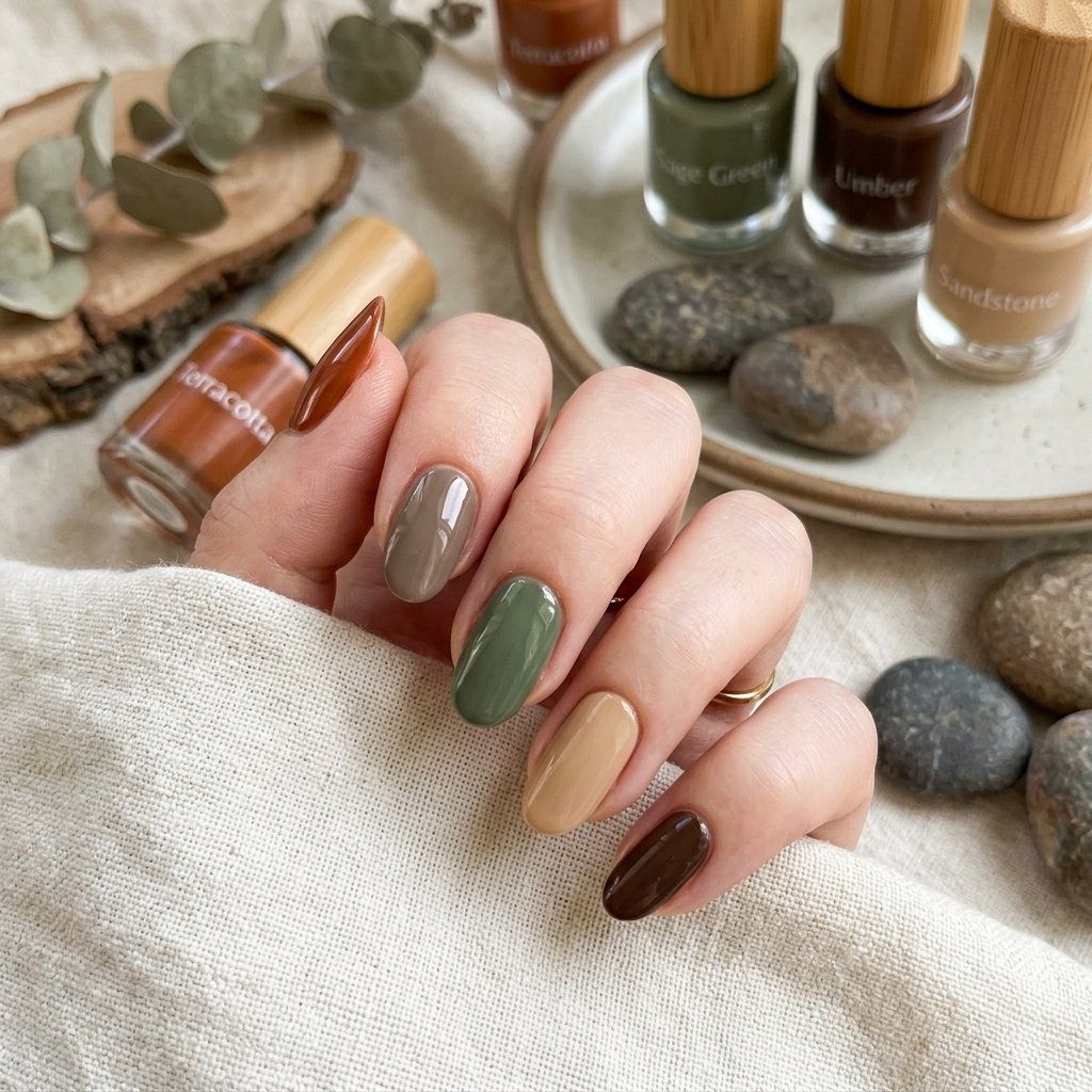 Earth Tone Nail Colors Idea