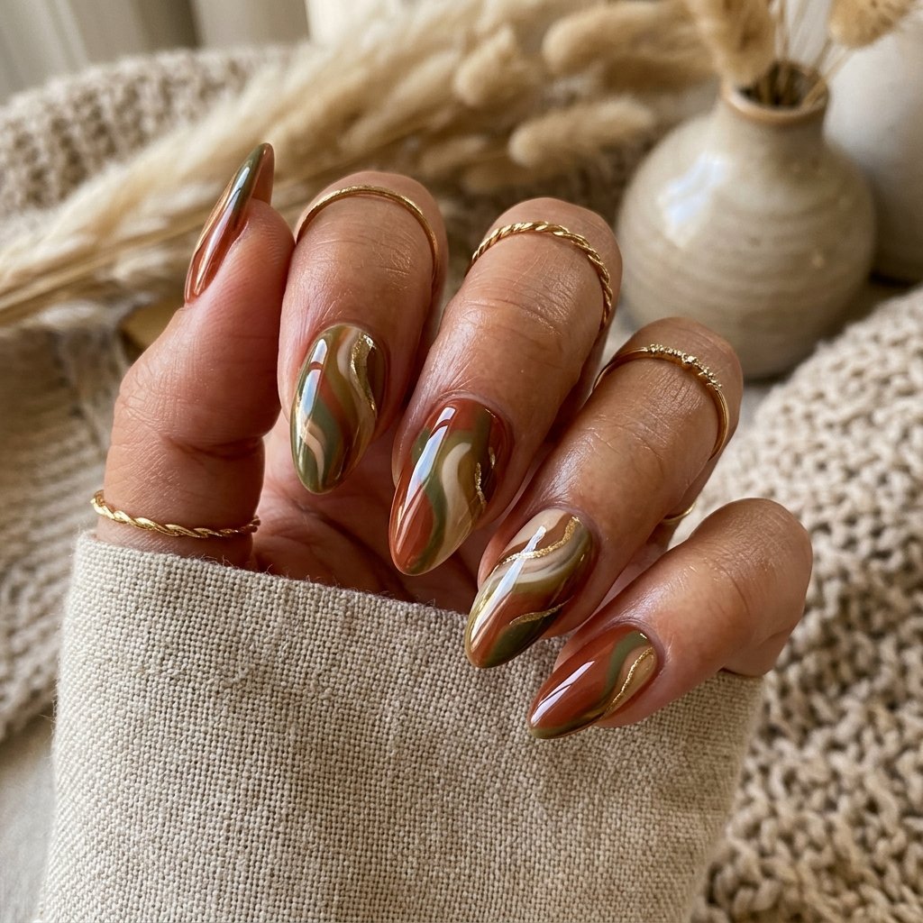 Earthy Tone Nail Art