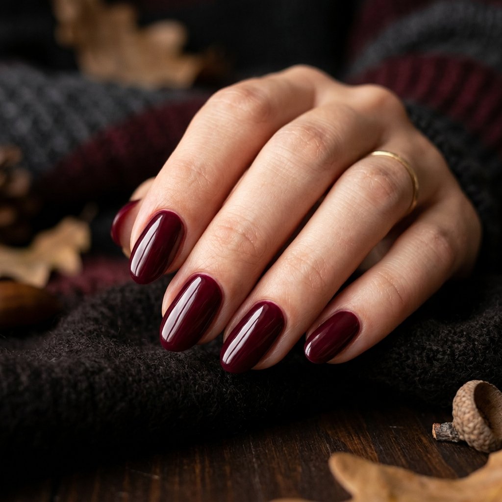 Cute Fall Nail Burgundy Ideas