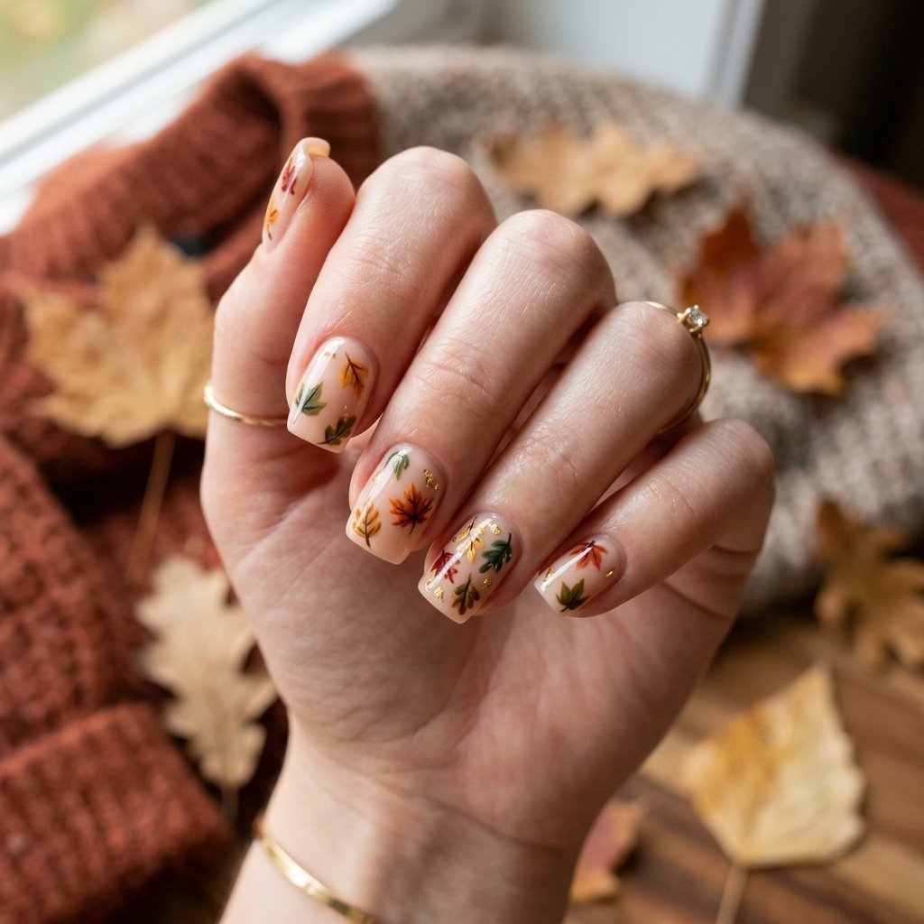 Falling Leaves Nail Art Ideas