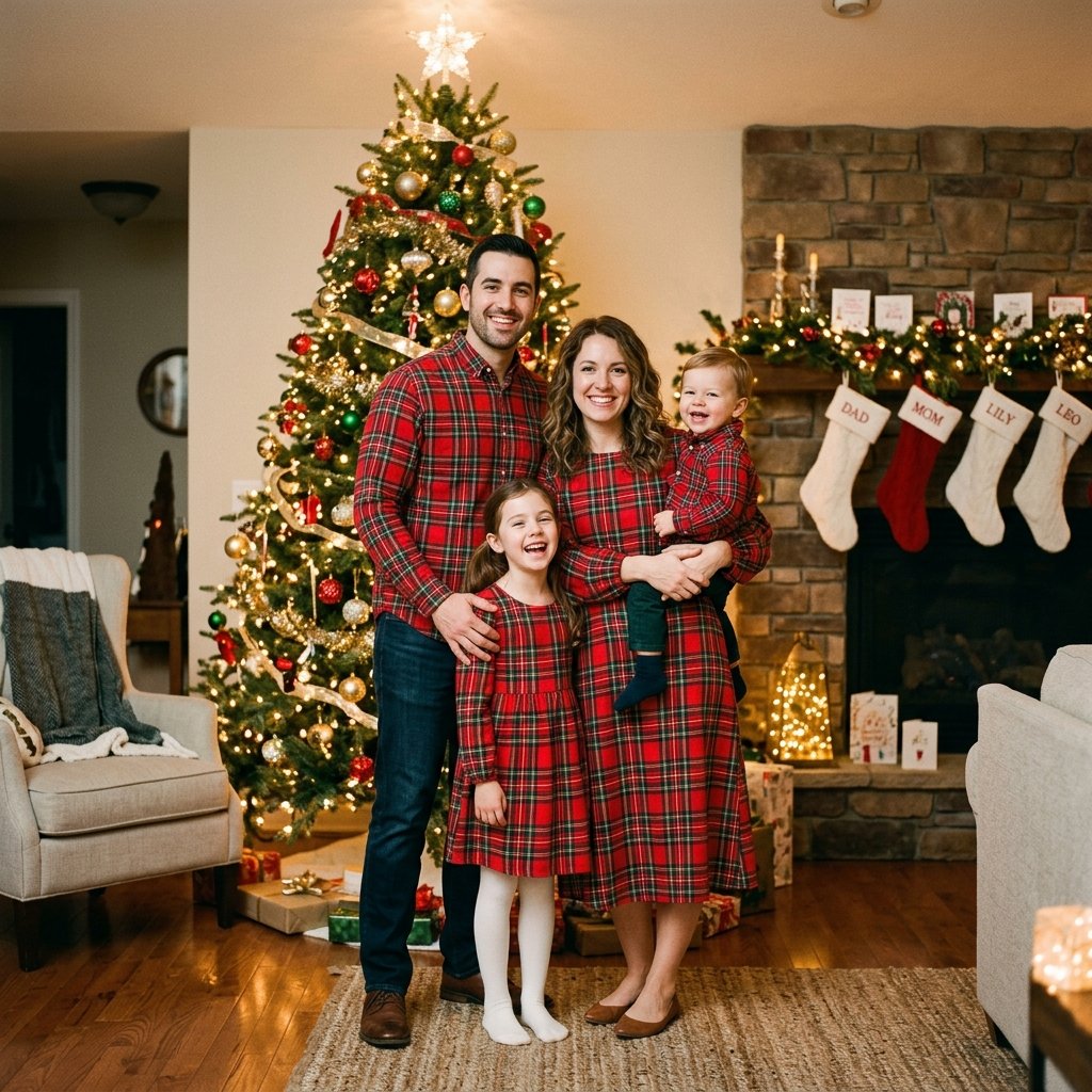 Matching Family Christmas Party Outfits