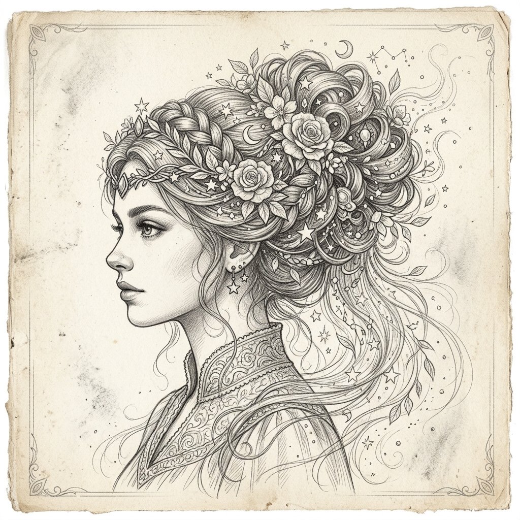 Fantasy Hairstyles Drawing Ideas
