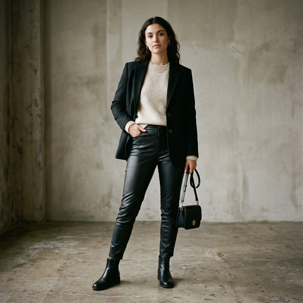 Faux Leather Pants Work Ideas