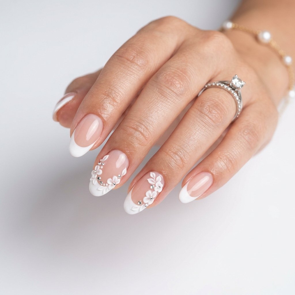 The Most Beautiful 30 Nails 3D Ideas to Try Right Now 17 French Tip 3D Nail Ideas