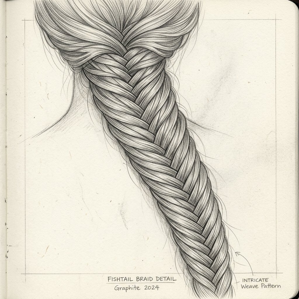 Fishtail Braid Drawing Ideas