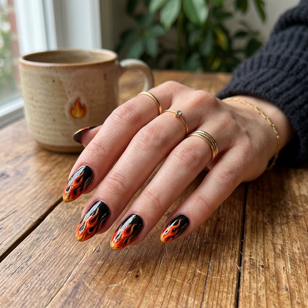 Flame Design Nail Idea