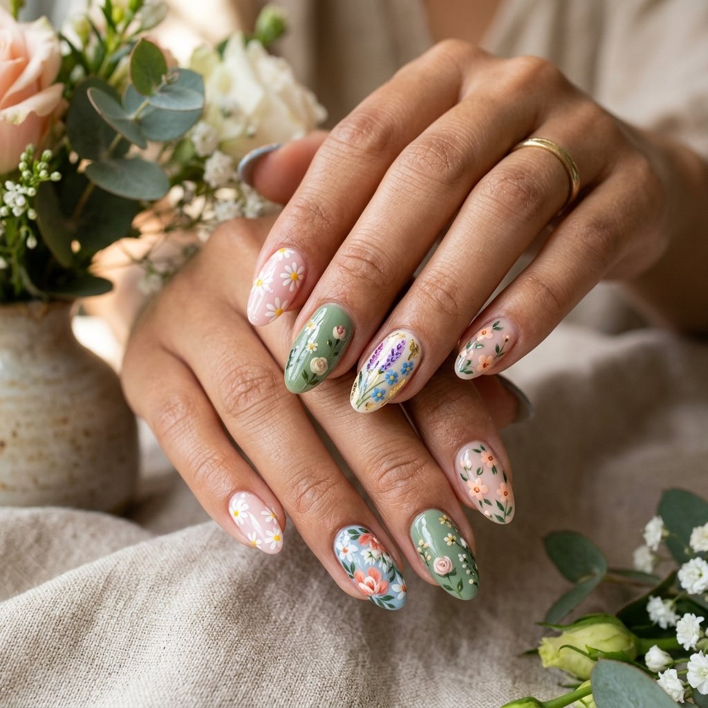 Floral Nail Colors Idea