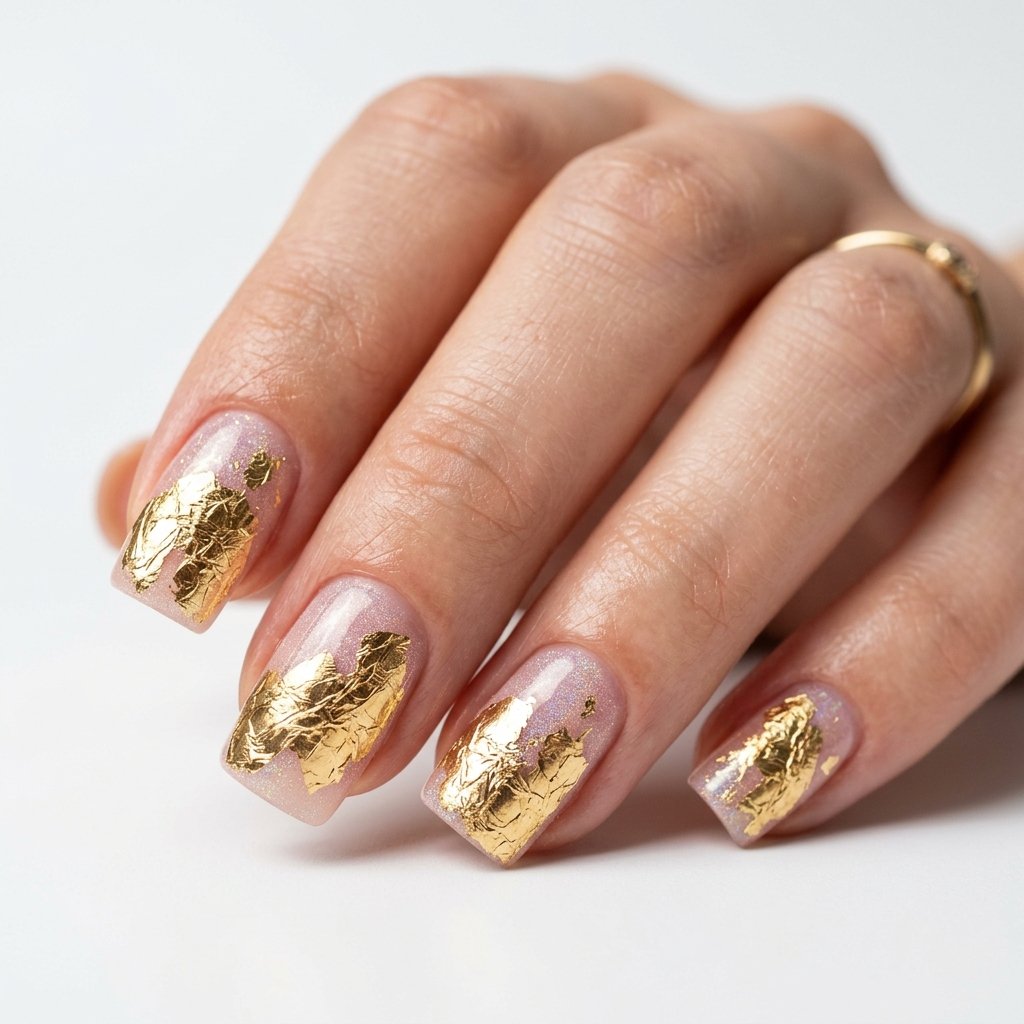 Nails 2025 Tendencia : 30 Trendy Ideas You'll Absolutely Love 10 Foil Accent Nail Ideas