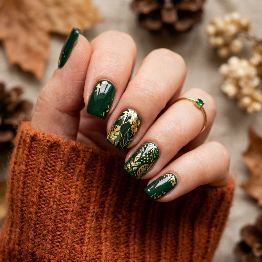 Forest Green Nail Designs Ideas