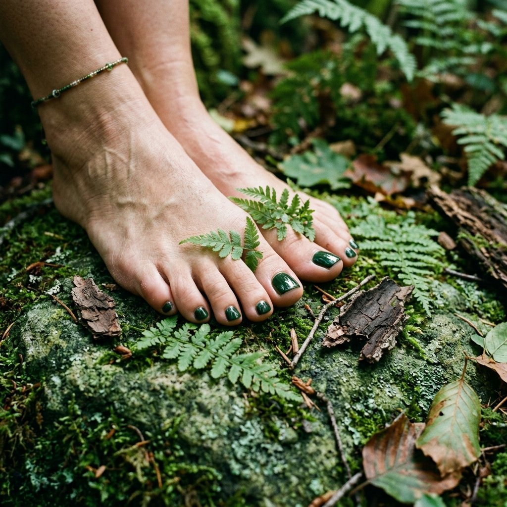 Forest Green September Pedicure Color Ideas