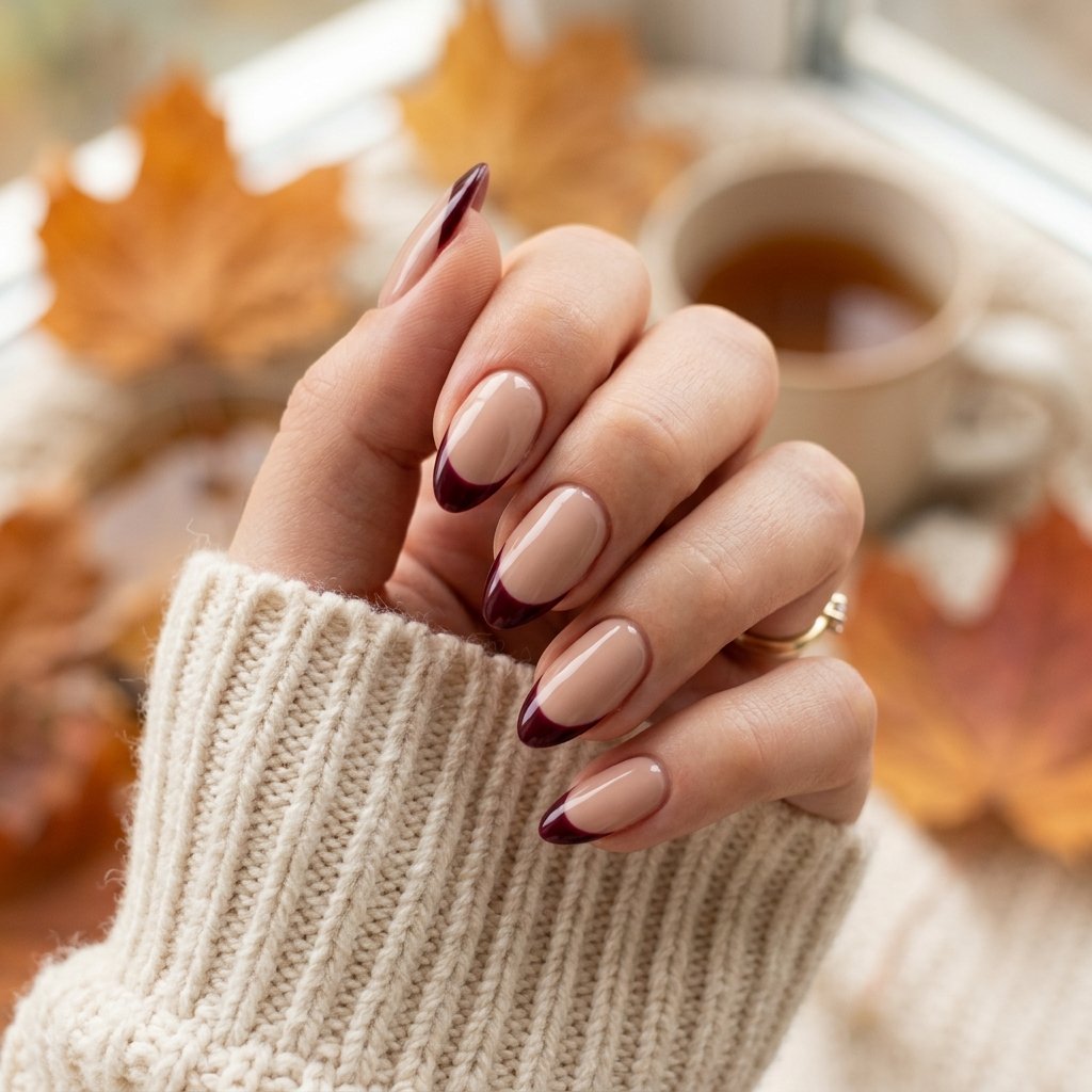 French Tip Fall Nails Almond Ideas