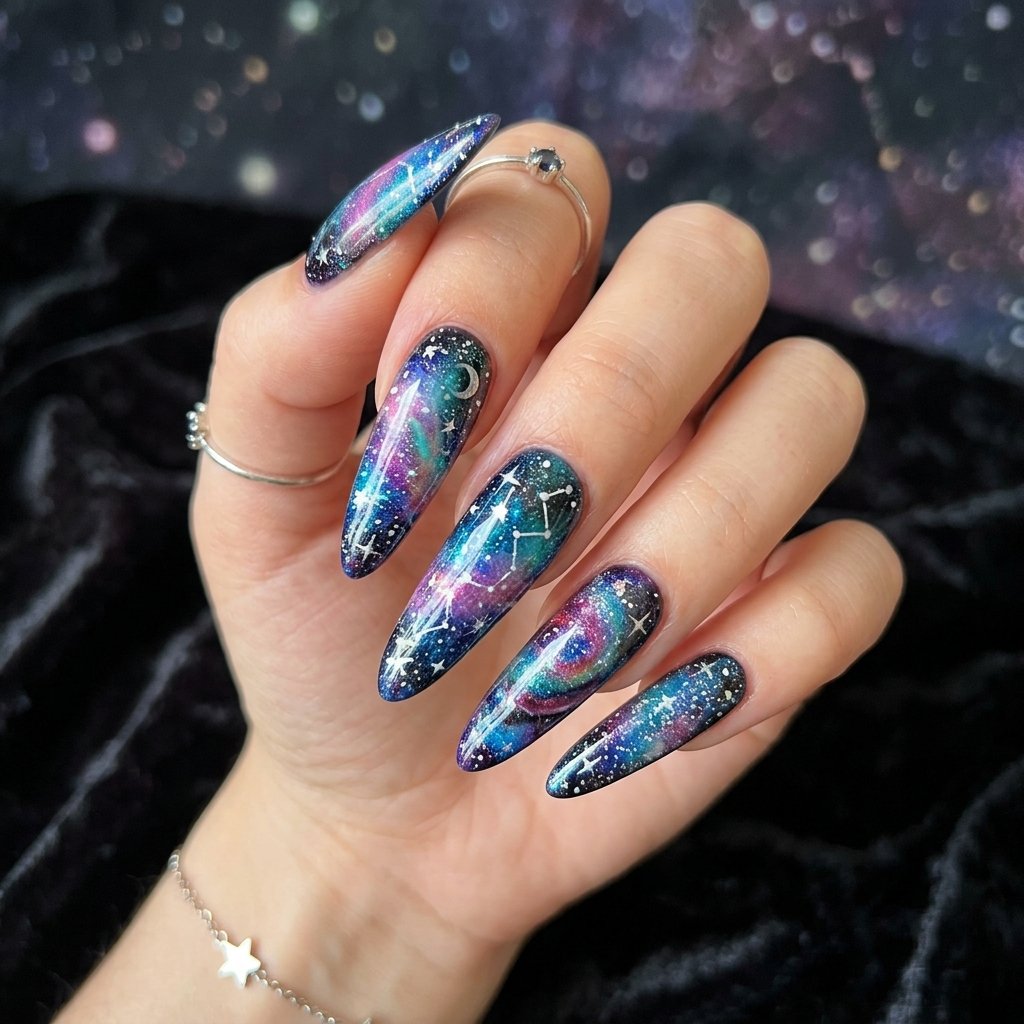 Galaxy Nails Long