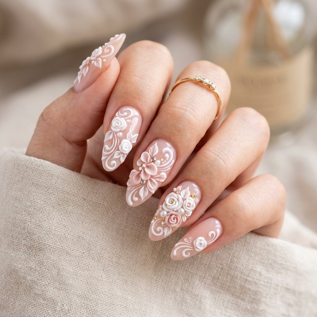 The Most Beautiful 30 Nails 3D Ideas to Try Right Now 5 Gel Extension Nails 3D Ideas