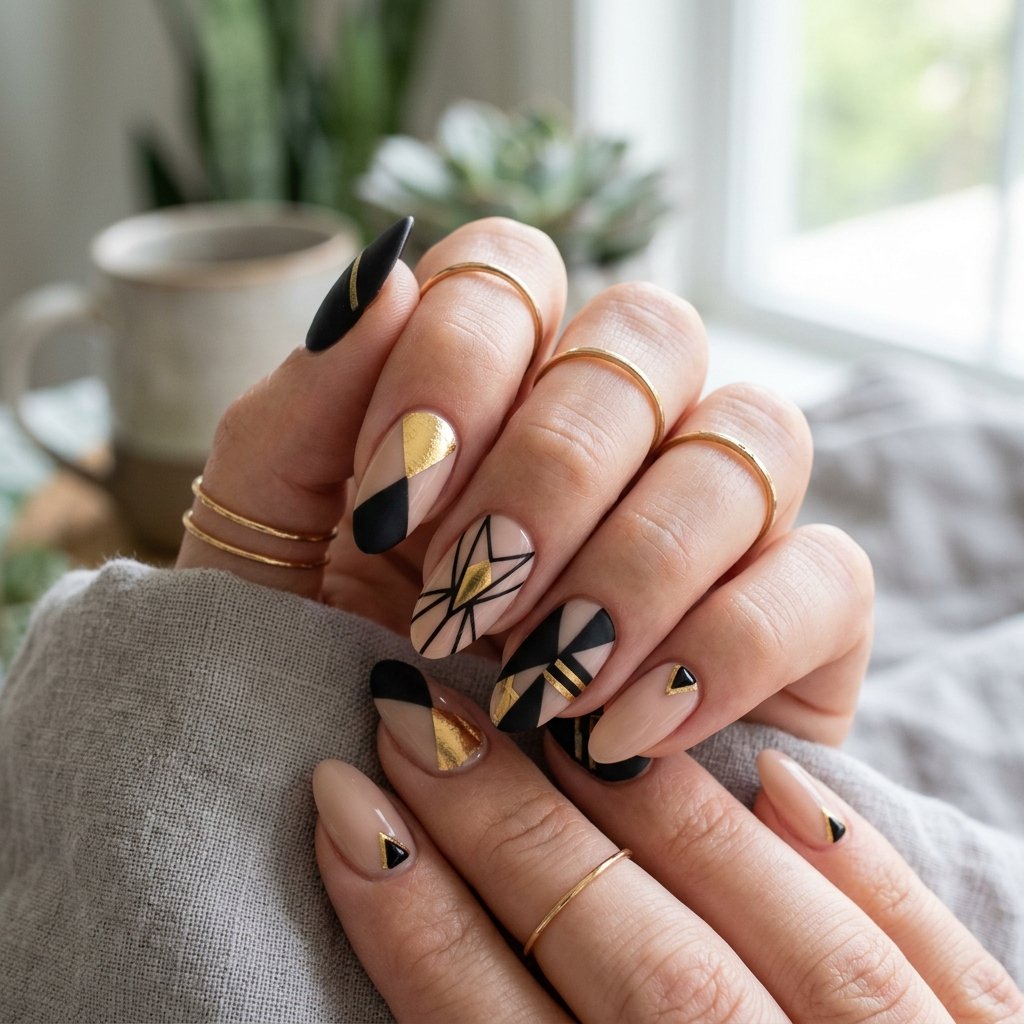 Geometric Shape Nail Idea