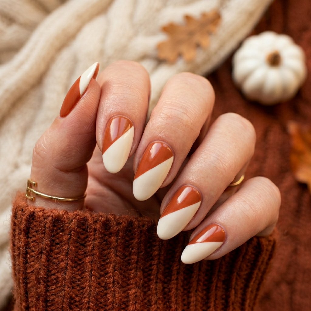 Geometric Autumn Nail Ideas