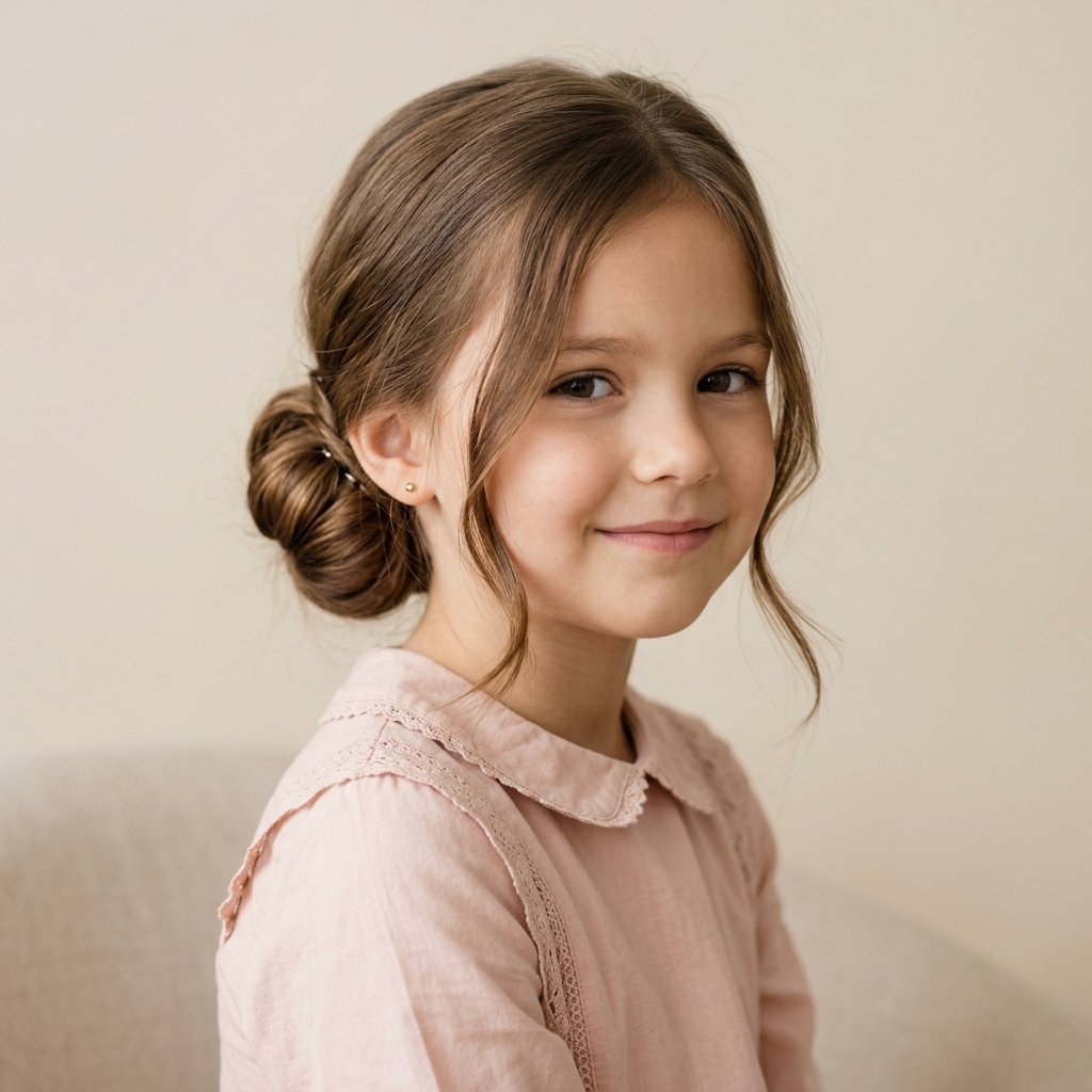 Kid Hairstyle Low Bun Ideas
