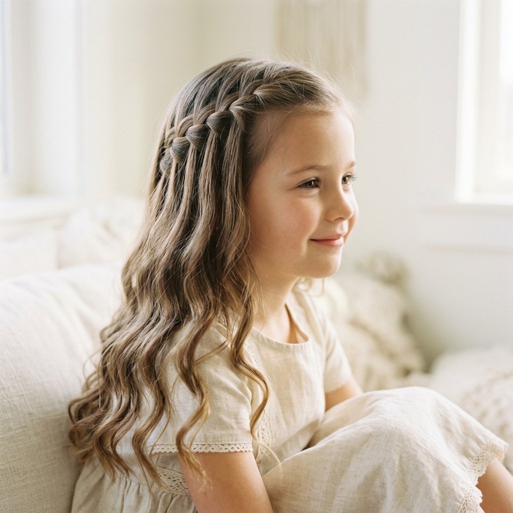 Kid Hairstyle Waterfall Braid Ideas