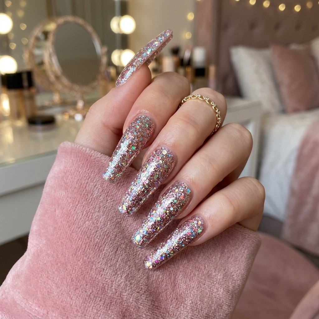Glitter Nails Long