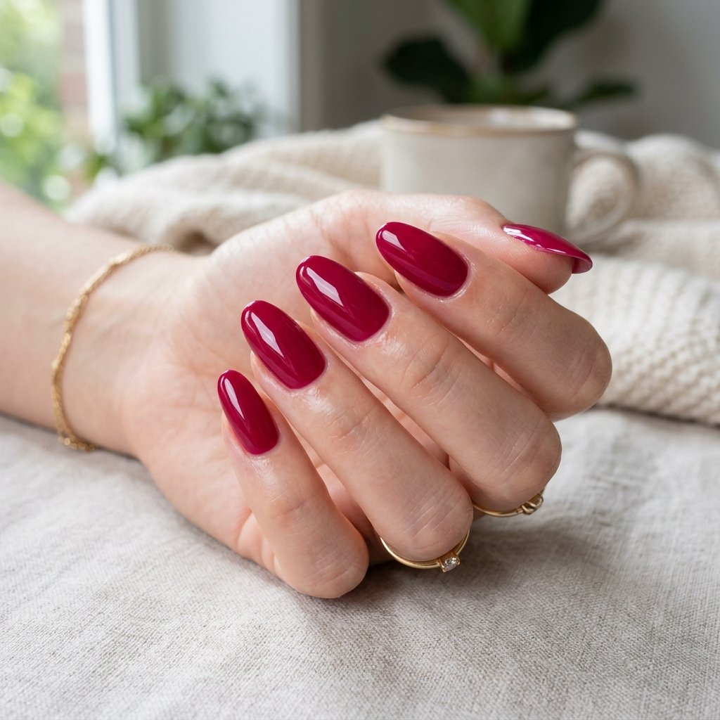 Glossy Solid Nail Idea