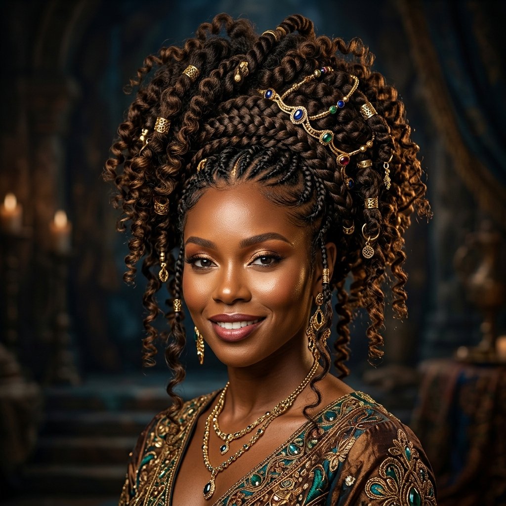 Goddess Updo Ideas With Braids and Curls