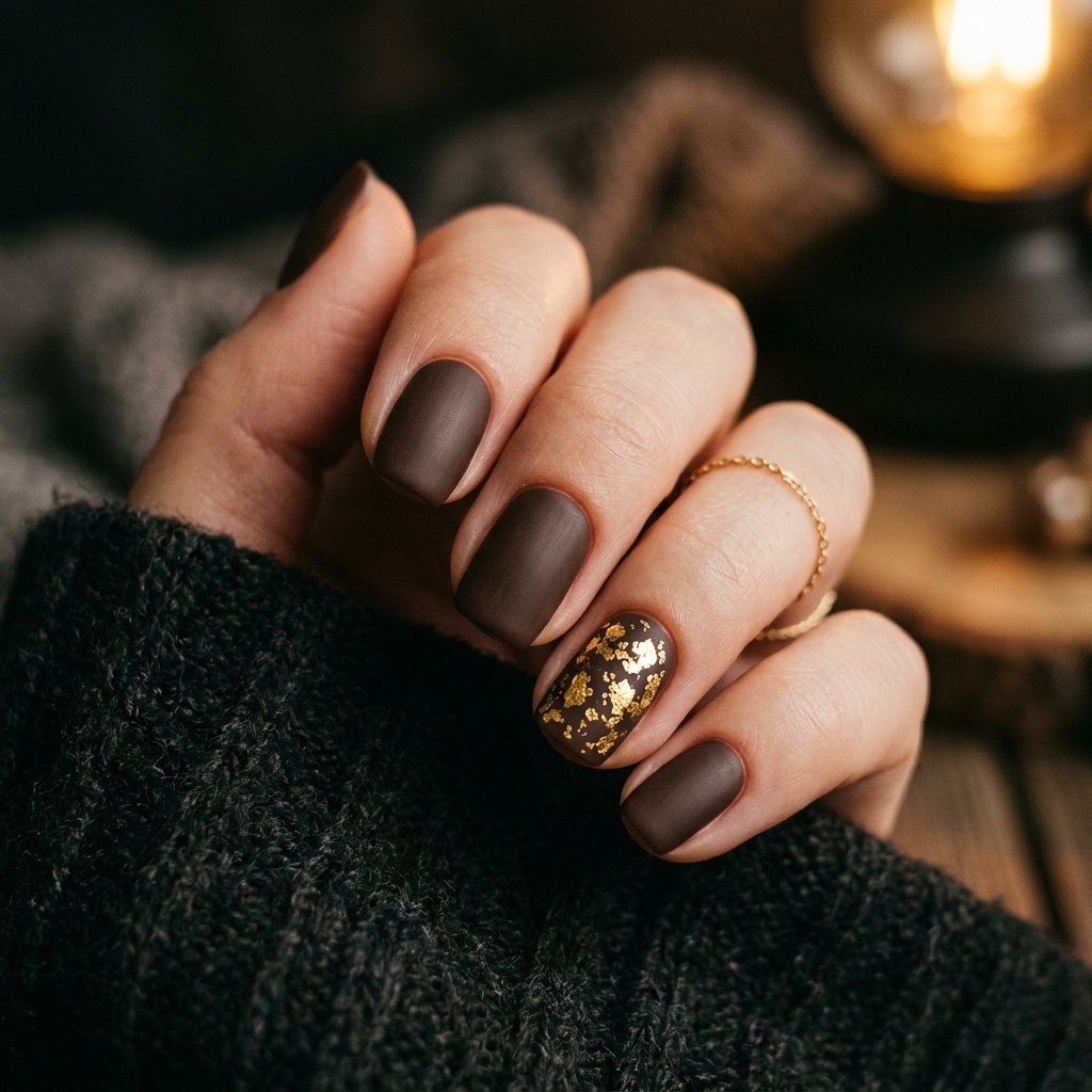 Gold Foil Accent Nail Ideas