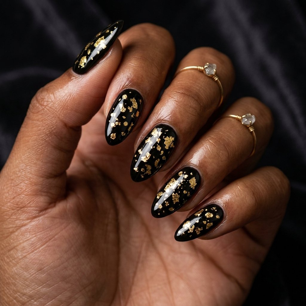 30 Nails Polka Dots Ideas: Creative Designs to Inspire Your Next Manicure 12 Gold Foil Dot Nail Design