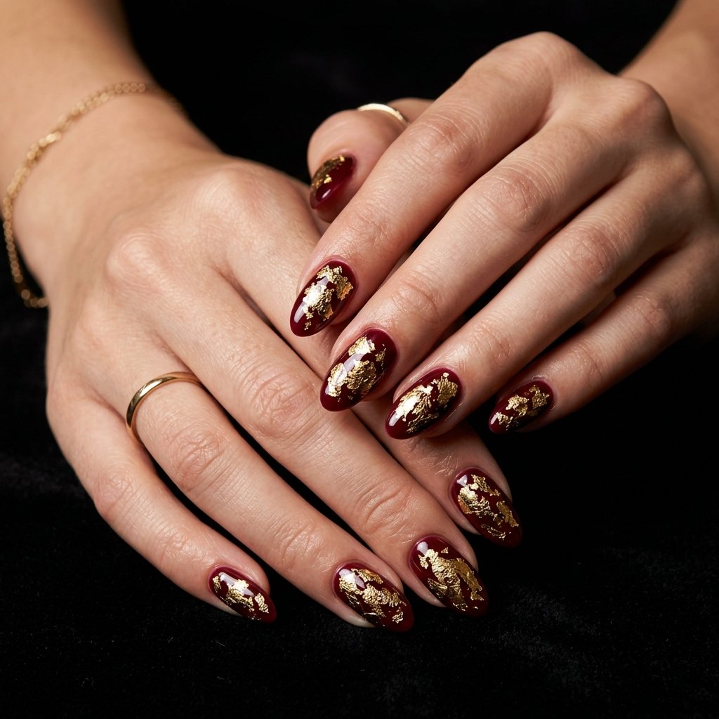 Gold Foil Nail Ideas