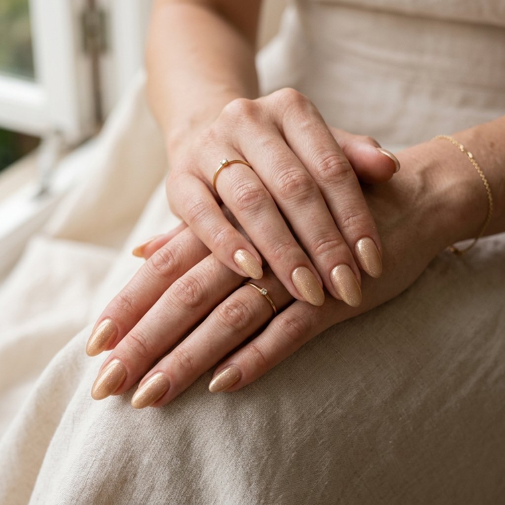 Golden Nude Nail Ideas