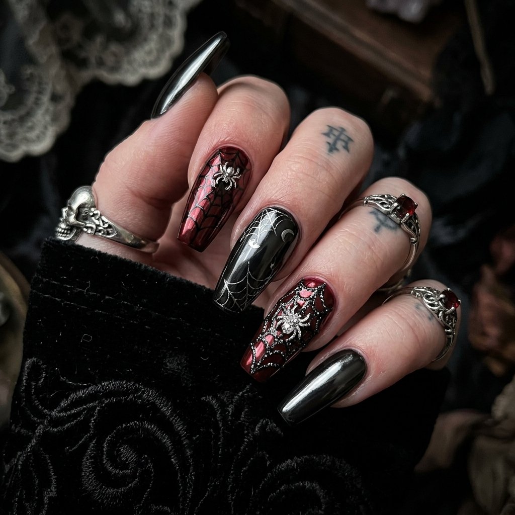 Gothic Glam Nail Designs Ideas