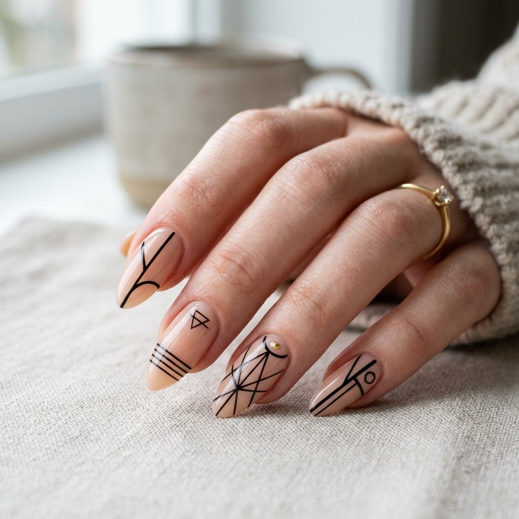 Graphic Line Nails Tendance Idea