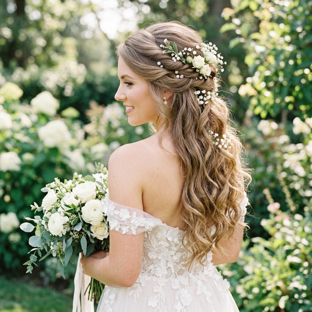 Wedding hairstyles half up half down Ideas